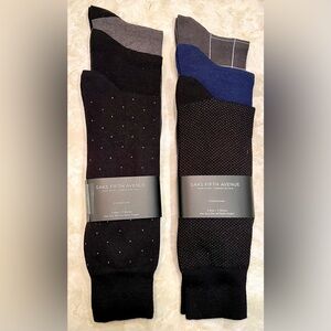 Saks Fifth Ave. Men's Black and Blue Dress Socks (6pr.) Made In Italy 🇮🇹